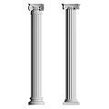 Two Elegant Classical Fluted White Roman Columns For Architectural Design