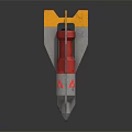 Arrow Weapon With Yellow Red Accents Pointed Tip And Decorative Design 3d model