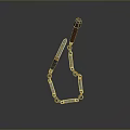 The Flail Weapon with Chain Metal Parts Wooden Handle Metallic Shine and Reflection