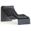 Black Mesh Outdoor Lounge Chair With Ergonomic Design And Comfortable Cushion
