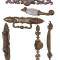 Decorative Vintage Brass Furniture Handles With Intricate Carvings And Various Designs