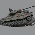 Military Armored Tank With Camouflage Paint Turret Weapon System Tracks And Equipment