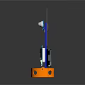 Electronic Device With Blue Casing Orange Base And Internal Components