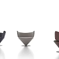 Modern Leisure Accent Chairs With Curved Backrest And Conical Base In Different Colors 3d model