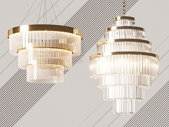 Light Luxury Crystal Chandelier 3d model