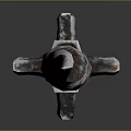 Mythical Warrior Silver Sword With Twisted Blade And Creature Decorative Hilt On Dark Background