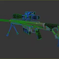 Tactical Modern Sniper Rifle Design With Optical Scope And Tripod Support 3d model