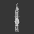 Modern Warship With Tall Mast Multiple Antennas And Illuminated Lights On Deck