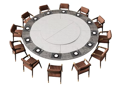 Dining Table and Chair Dining Chair Leisure Chair Backrest Chair Dining Table Banquet Table Tableware 3d model