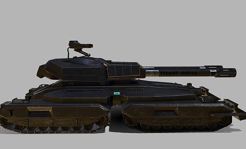 Double Barreled Sci-Fi Heavy Tank 3d model