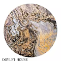 Decorative Square Carpet With Marble Pattern Gold Black Abstract Design