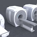 Advanced Medical CT Scanner Equipment With White Teal Design And Scanning Bed