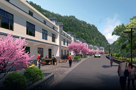 Modern Folk House Huizhou Rural Folk House Street 3d model