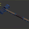 Mechanical Hammer Tool With Metal Head Wooden Handle And Bolted Components