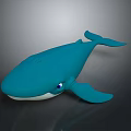 Blue Whale Toy With Cute Blue Body White Belly And Bright Blue Eyes Design