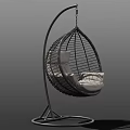 Modern Woven Hanging Chair With Metal Frame And Colorful Cushion Options