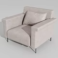 Single Sofa Leather Sofa Combination 3d model