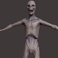 Menacing Humanoid Creature With Emaciated Body Open Arms And Skeletal Features 3d model