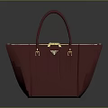 Burgundy Leather Tote Bag With Structured Design And Gold Hardware Fashion Accessory