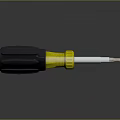 Professional Hardware Screwdriver with Black Handle Yellow Grip and Silver Tip for Home Repair