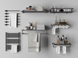 Modern Toiletries Towel Rack Storage Rack 3d model