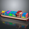 Cargo Ship With Colorful Containers On Deck