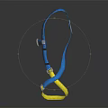 Blue and Yellow Safety Harness With Adjustable Straps For Protection 3d model