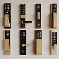 Smart Door Locks With Digital Keypad Various Black And Gold Styles Design