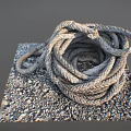 Coiled Thick Gray Woven Rope As Essential Practical Household Living Item