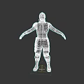 Game and Movie Character Wearing Helmet Green Chest Red Black Arms Dark Pants Yellow Stripes