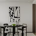 Modern Restaurant Interior With Dining Table Chairs Green Plants White Blinds And Wine Cabinet