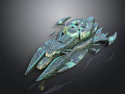 Futuristic Cosmic Spaceship Design Featuring Advanced Aerodynamic Structure For Interstellar Travel 3d model
