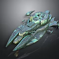 Futuristic Cosmic Spaceship Design Featuring Advanced Aerodynamic Structure For Interstellar Travel
