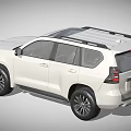 White Toyota SUV With Roof Rack And Black Wheels Front Design