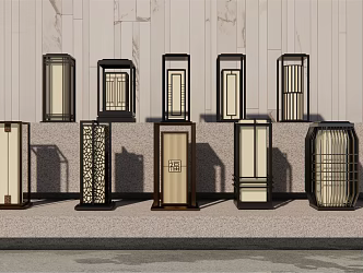 New Chinese Landscape Lights Landscape Lights Garden Lights 3d model
