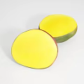 Two Fresh Mangoes With Yellow And Red Skin On White Background