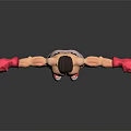 Shirtless Muscular Man With Red Boxing Gloves And Gray Shorts Standing With Arms Outstretched
