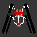 Modern Circular Design Model With Black Rings And Red Orange Elements