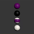 Neatly Arranged Billiards Balls In Three Stacks With Various Colors And White Balls At Bottom