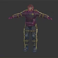 Full Body Armored Tactical Character in Protective Suit With Helmet and Gear