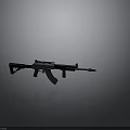 Modern Military Rifle With Black Stock Metal Barrel And Tactical Scope