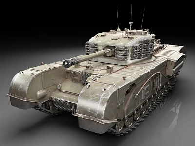 Vintage Military Tank With Weathered Metal Exterior Track System And Antenna 3d model