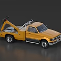 Bright Yellow Tow Truck Utility Vehicle With Single Cab And Tow Mechanism