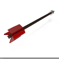 Traditional Red Arrow With Metal Shaft And Red Fletching Design