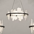 Modern Chandeliers with Circular Metal Frames and Clear Acrylic Drops in Interior