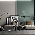 Modern Sofa Coffee Table Combination Simple Sofa Coffee Table Combination 3d model