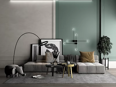 Modern Sofa Coffee Table Combination Simple Sofa Coffee Table Combination 3d model