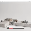 Modern corner sofa multiplayer sofa 3d model