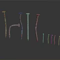 Assorted Metal Nails In Various Shapes Sizes And Rusted Details