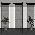 Modern screen partition 3d model